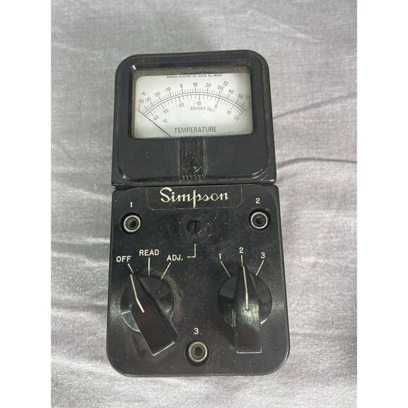 Vtg 1958 SIMPSON Model 385-3L Temperature Indicator box Manual WORKS - Picture 2 of 15